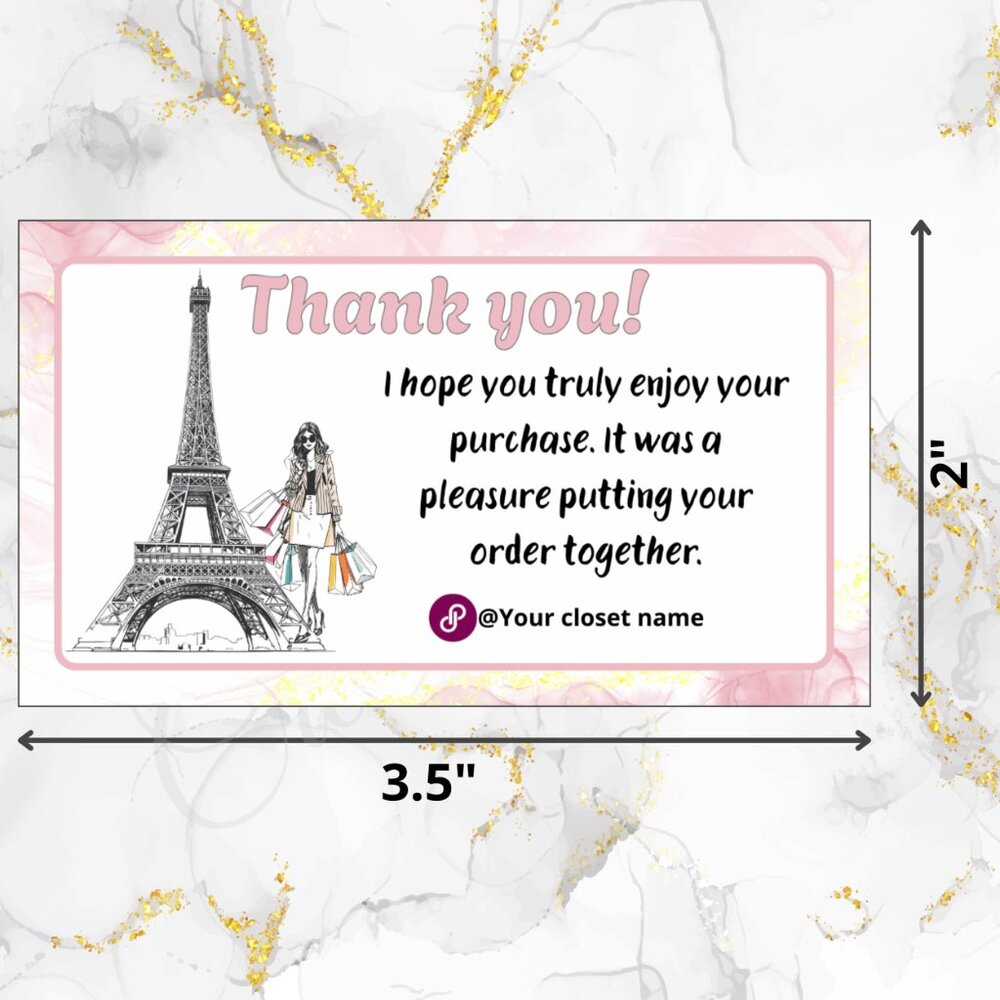 120 Pack Paris fashion Personalized Thank You Cards & Stickers - Picture 6 of 8